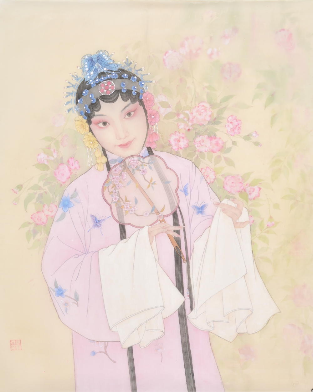 張龍雨 《薔薇風細一簾香》 中國畫  73x90cm 一等獎